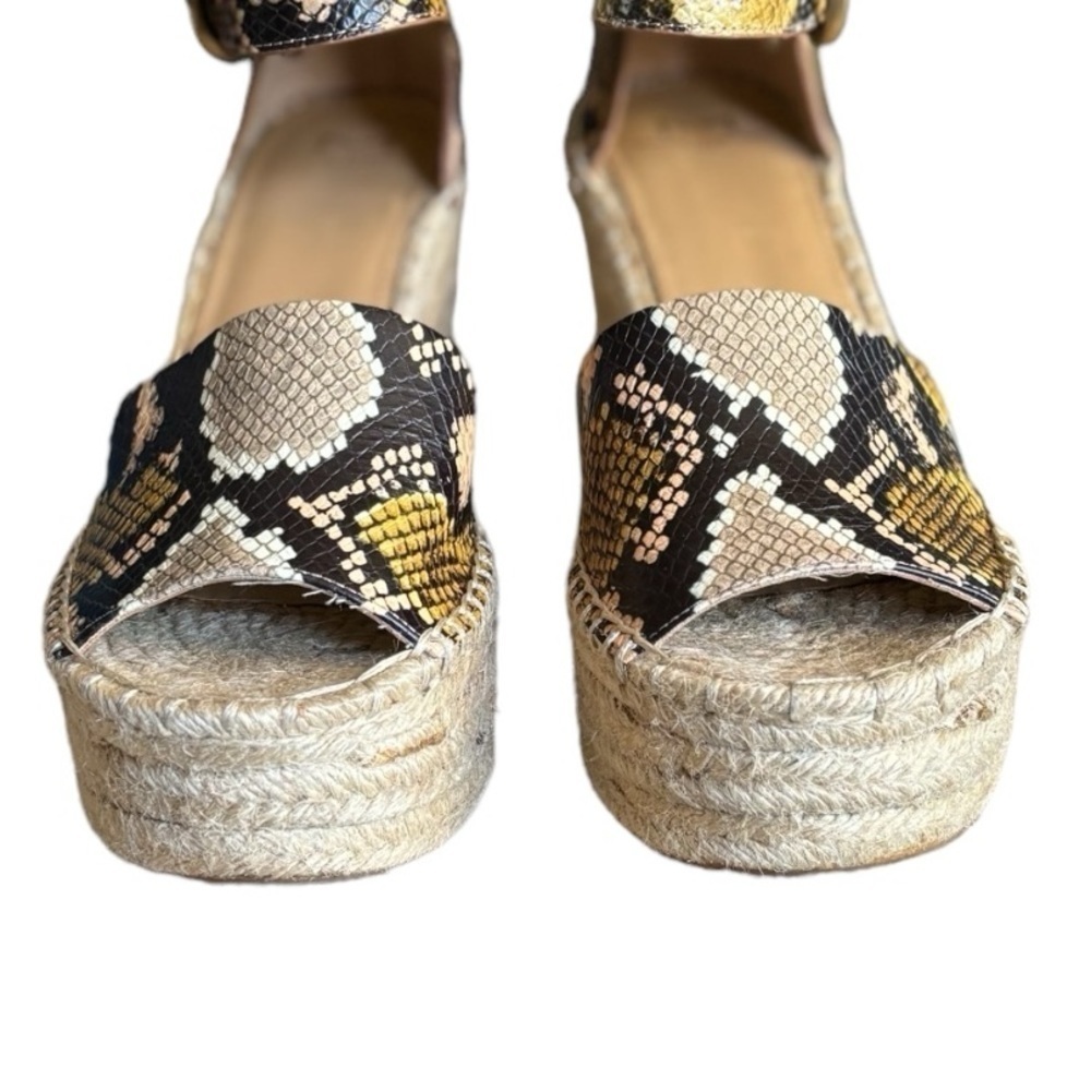 Marc Fisher MLALIDAS Leather Sandals Size 8.5 Open Toe Wedge with Ankle Strap - Picture 4 of 14